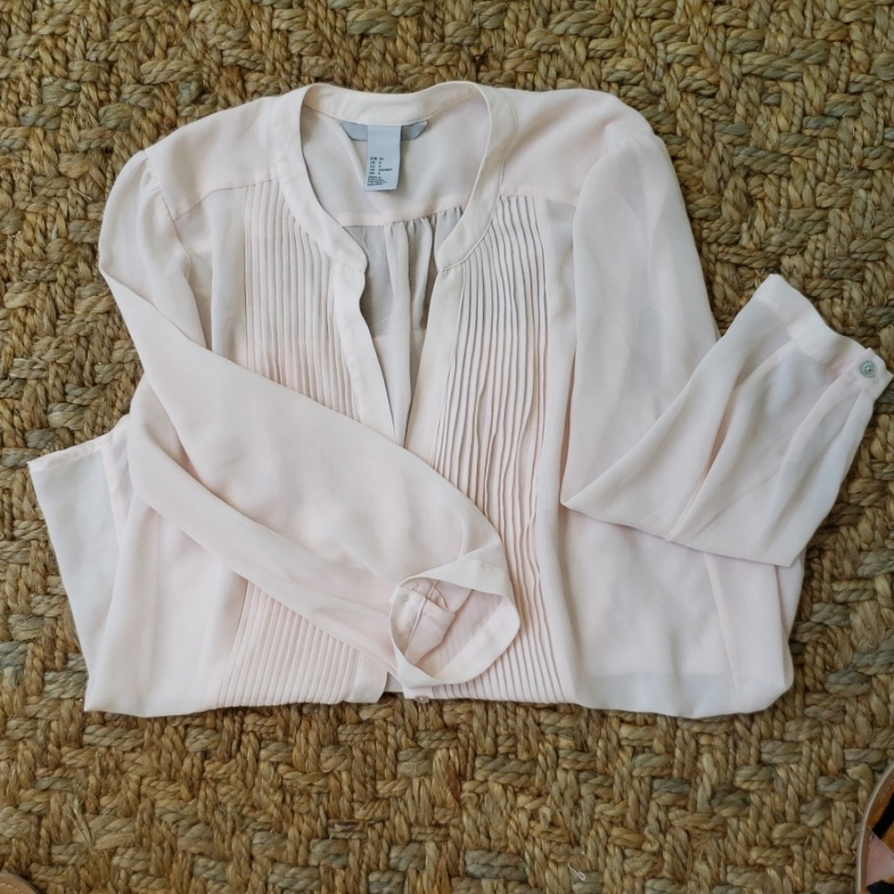 H&M light pink blouse,  size 4